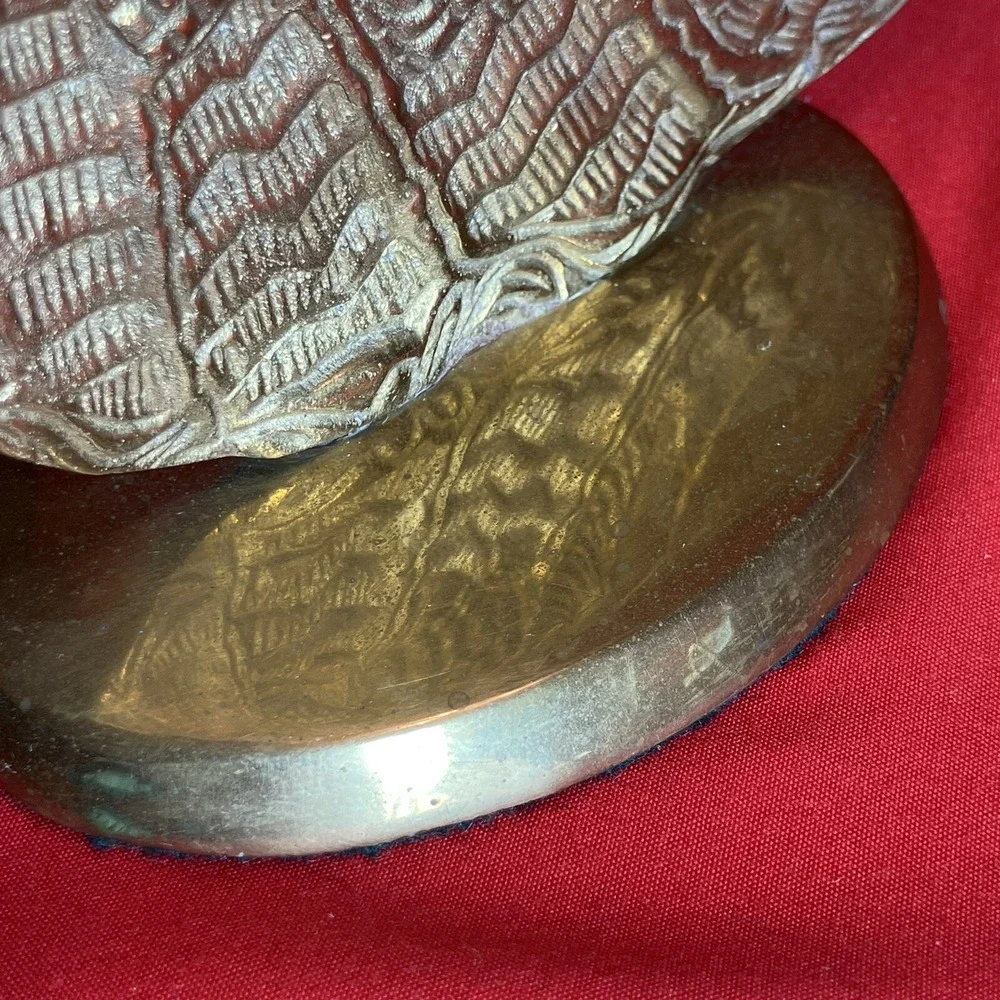 Vintage 9" Angel / 2D /‎ Etched Solid Brass / Flowing Dress Wings / Decor / Flaw - Picture 8 of 13